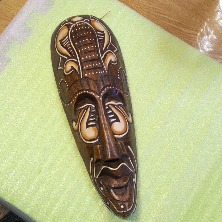 インドネシア お面 マスク 民族面 木彫り面 木製 木彫り 壁掛け 魔除け