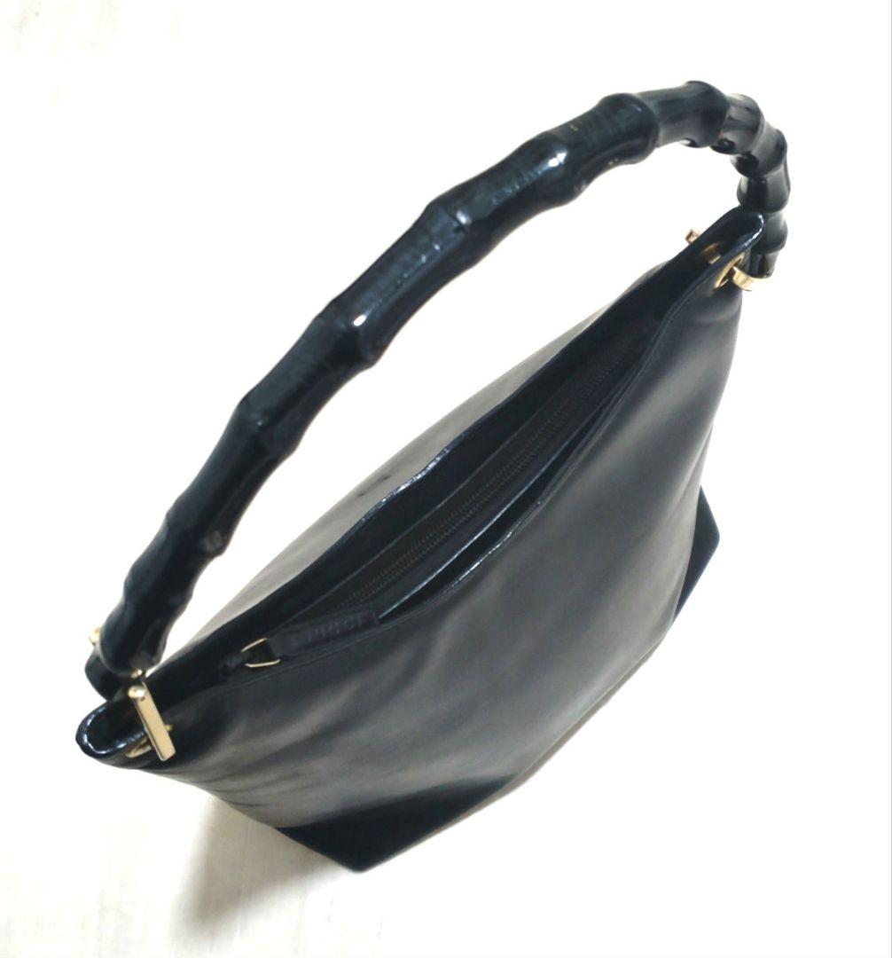 訳あり GUCCI グッチ バンブー ショルダーバッグ ハンドバッグ 黒