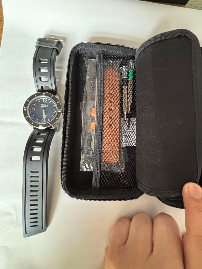 希少GRUPPO GAMMA ダイブマスター　ダイバーズウォッチ ラバーベルト