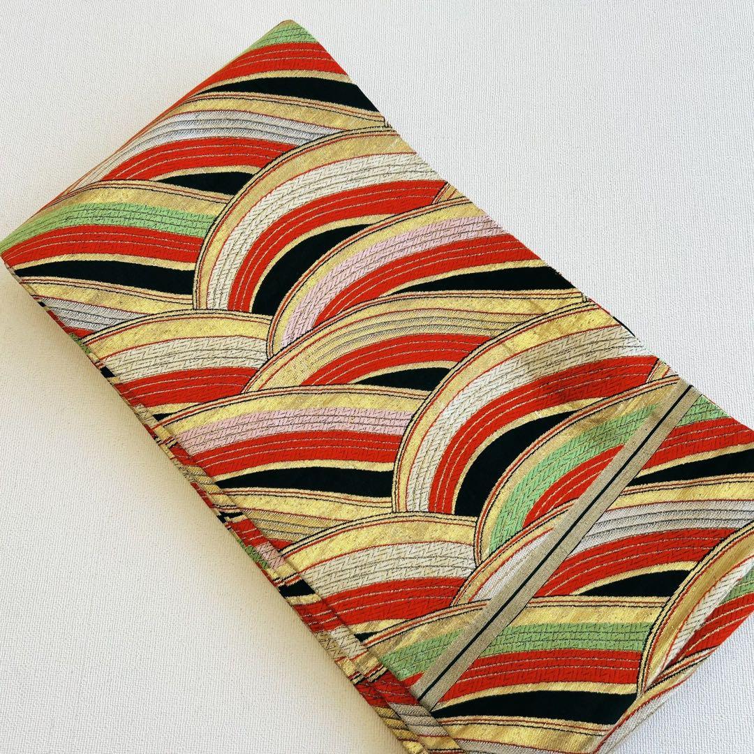 セット七五三7歳女の子長着＆袖なし長襦袢＆丸帯＆草履＆バッグ＆小物黄緑色金糸牡丹