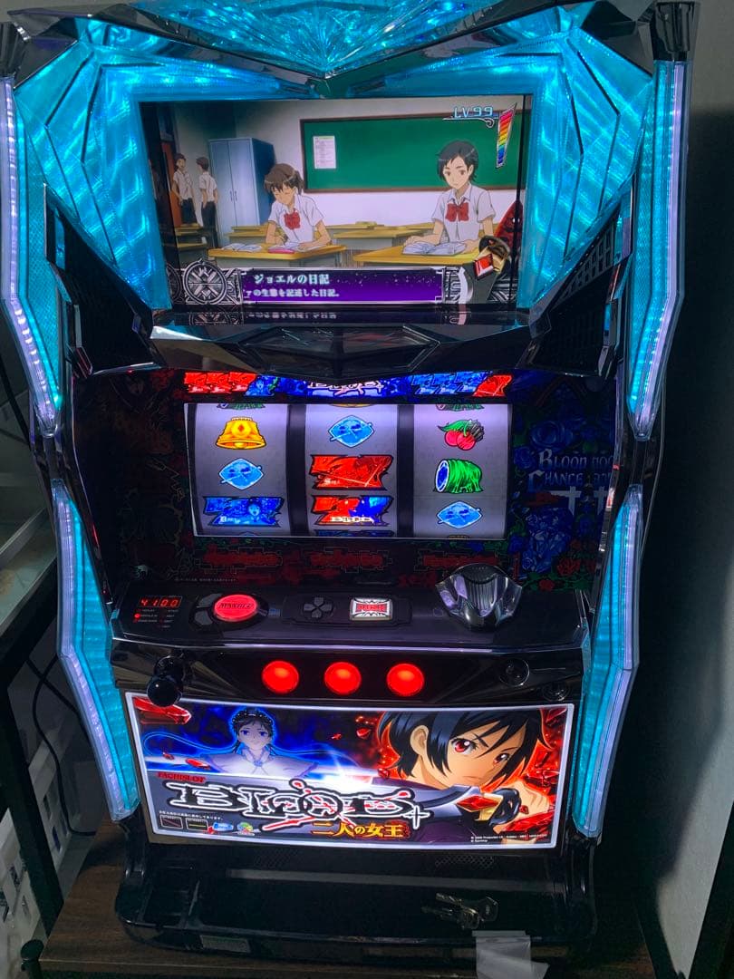 パチスロ実機 BLOOD＋ ブラッドプラス コイン不要機付き スロット機