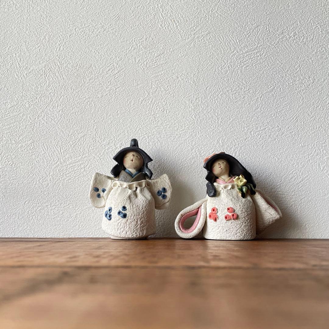 希少 陶器 焼き物 水野雅子 作家作品 雛人形 瀬戸焼 伝統文化 芸術 民
