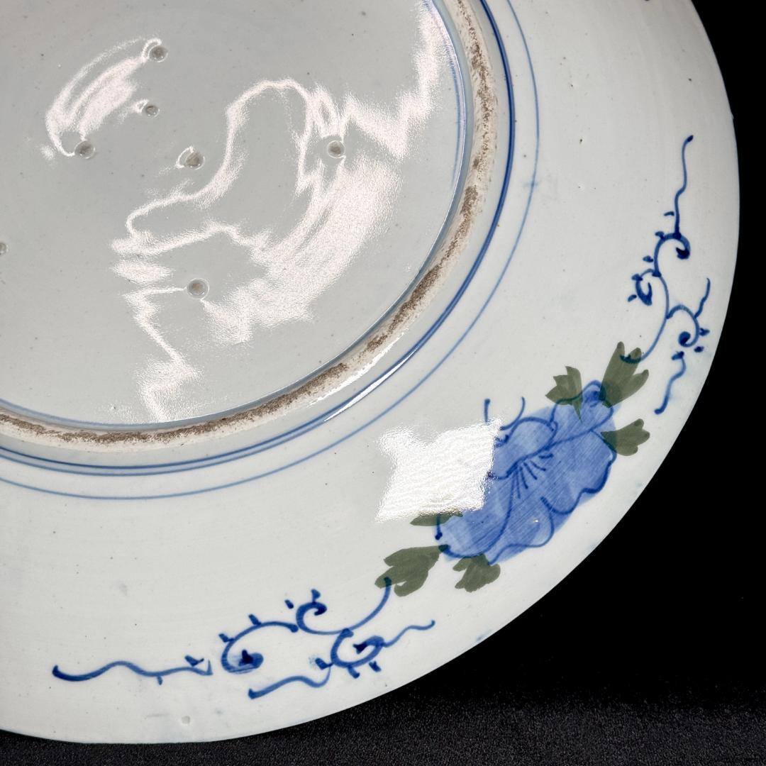 時代物 古伊万里 染付孔雀牡丹文大皿 直径46㎝ - メルカリ