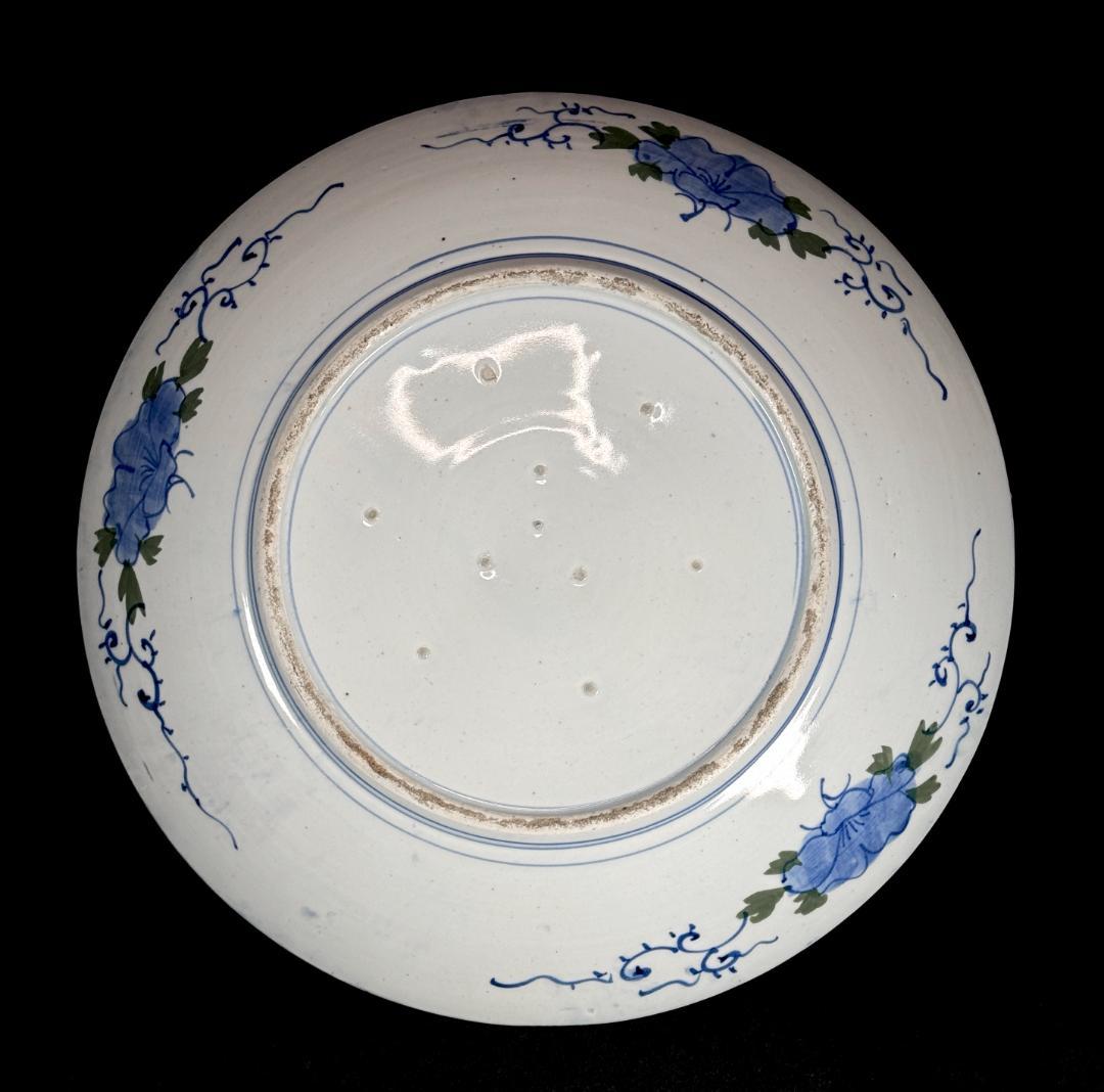 時代物 古伊万里 染付孔雀牡丹文大皿 直径46㎝ - メルカリ