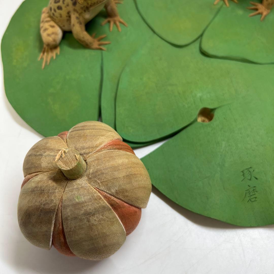 神保琢磨 木彫彩色「春陽」 共箱 幅約31㎝ チニエト 東な7-1221☆2F