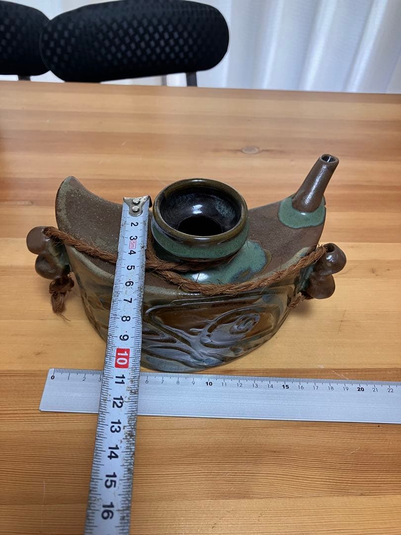 やちむん 宮城三成作 抱き瓶 壺屋焼 約20cm オオグスヤ指掻き大壺:宮城