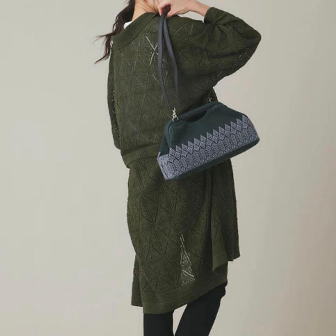 完売カラー！！【YOUTOWA】フォレストニット・ハンドルクラッチバッグ