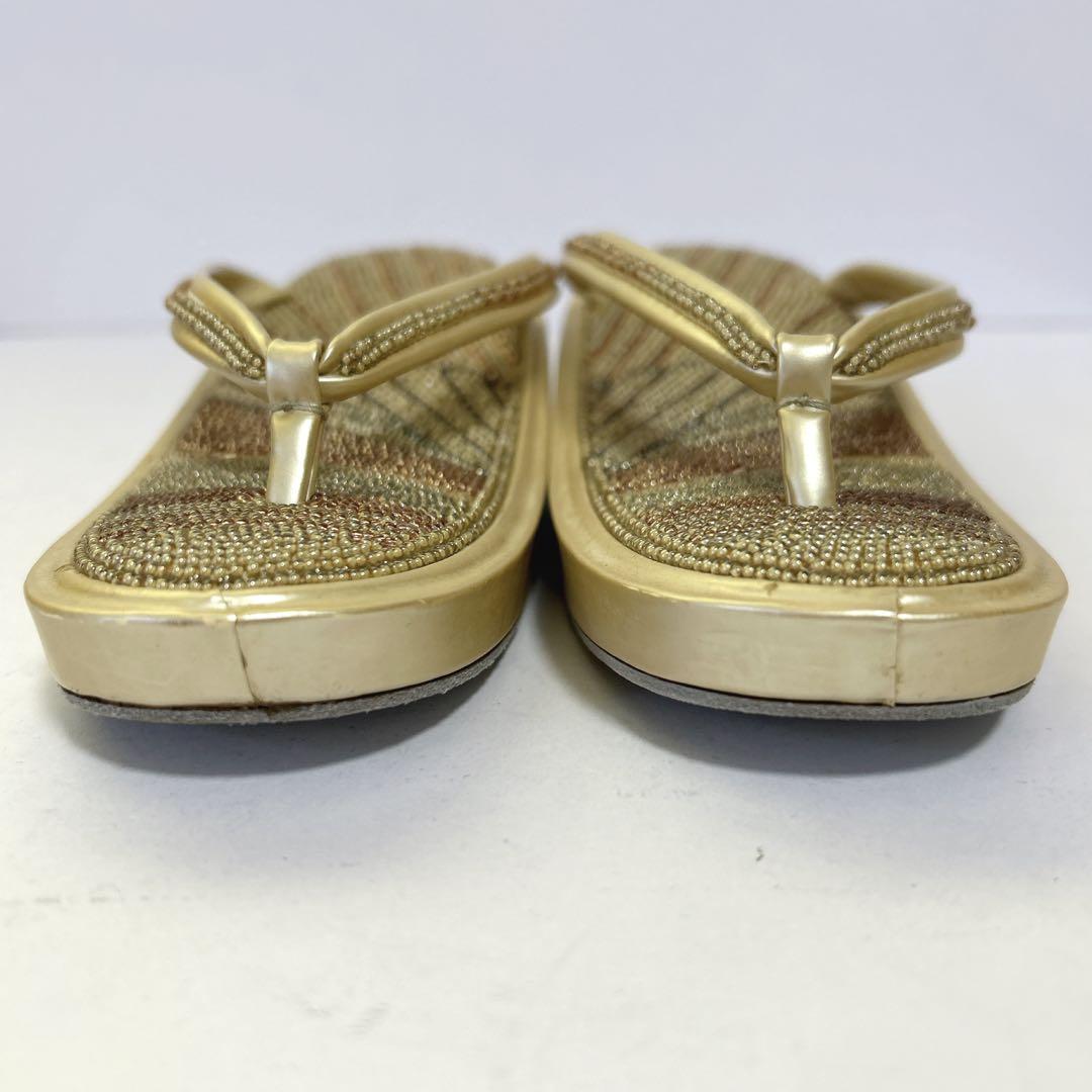 ✨美品✨総ビーズ 草履・バッグセット がま口 和装小物