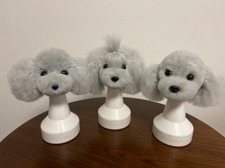 ウィッグ3個セット土台付き 犬 トリミングの練習に カットモデルのマネキン