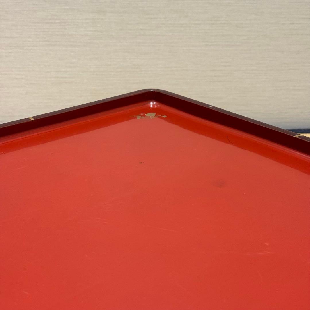 溜塗 堅地 螺鈿 蒔絵 総和台 お膳台 3段重 入れ子式/お重台木製大正昭和輪島