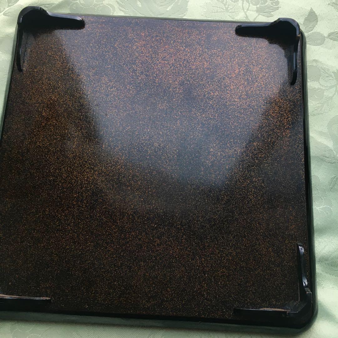 逸品 極上春の七草蒔絵 四方脚付膳 蓋付碗セット C