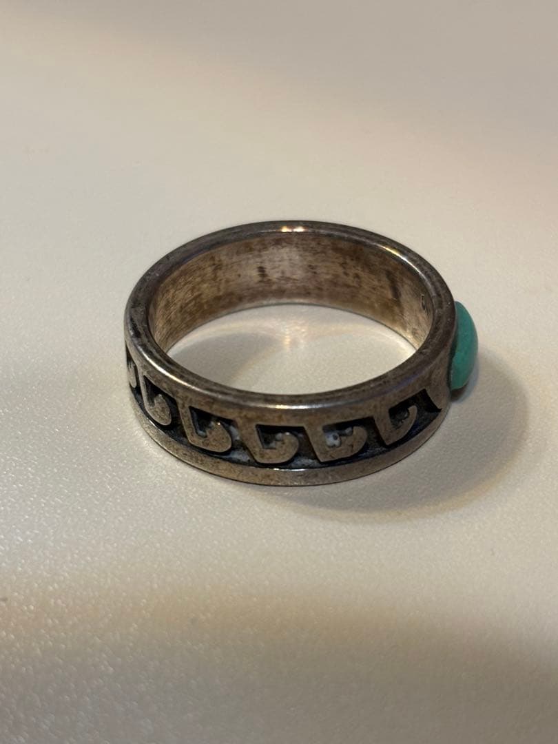 ターコイズ石付きシルバーリング インディアンジュエリー