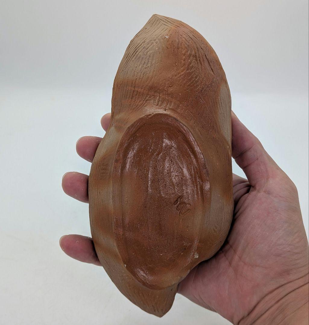 備前市無形文化財 木村玉舟 備前焼 緋襷葉皿 食器 皿鉢 中鉢 菓子器 菓子皿