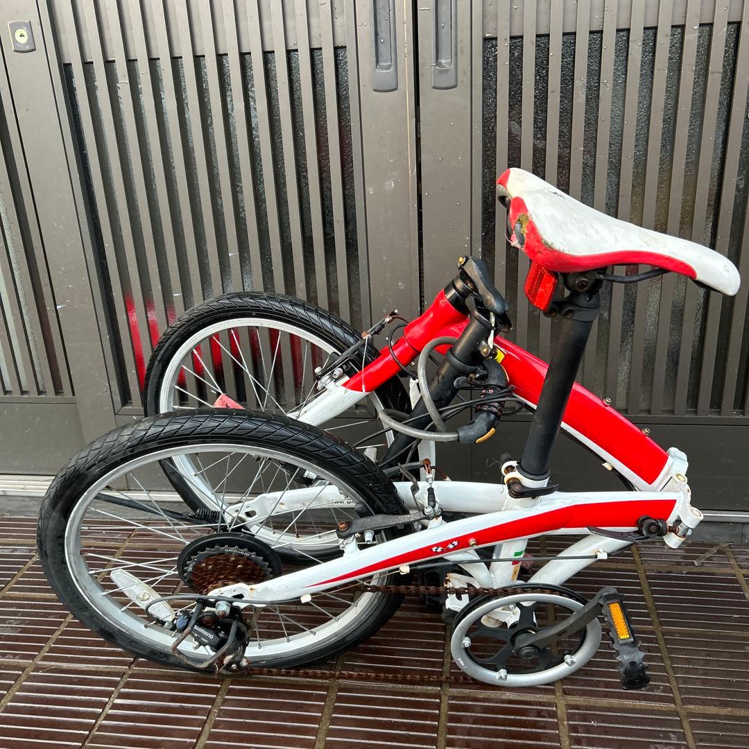 Ferrari(フェラーリ) レッド 折りたたみ自転車 20インチ シマノ7速