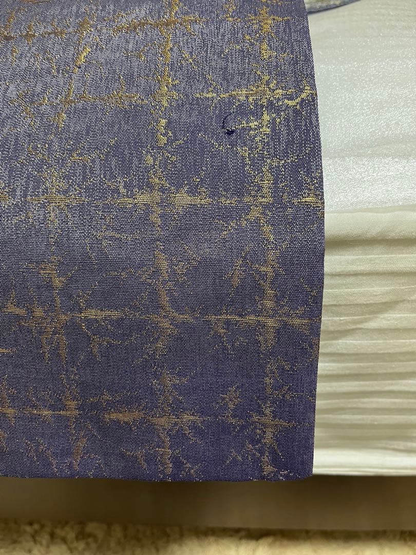 作家物 袋帯 辻が花 絞り 深紫×金彩 太鼓柄の上質な一本