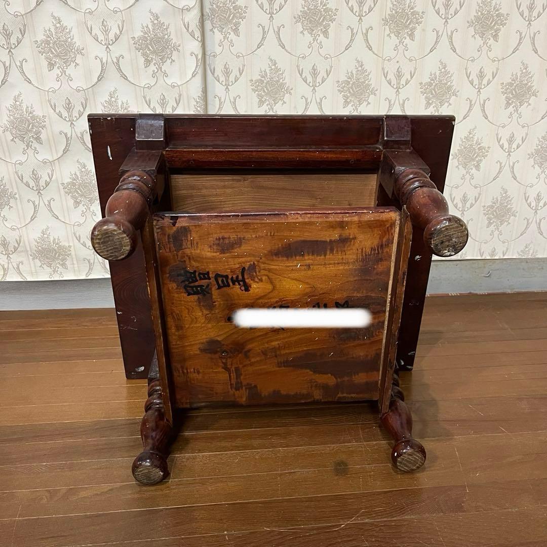 アンティーク】昭和レトロ 木製 ろくろ脚 ローテーブル 文机 座卓