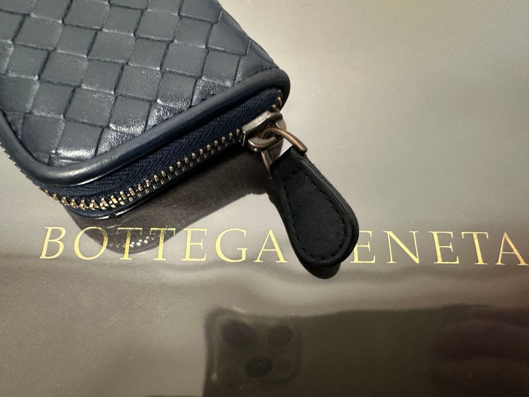 ★【美品】ボッテガヴェネタ ケース ラム／ネイビーブルー/✨✨✨2️⃣