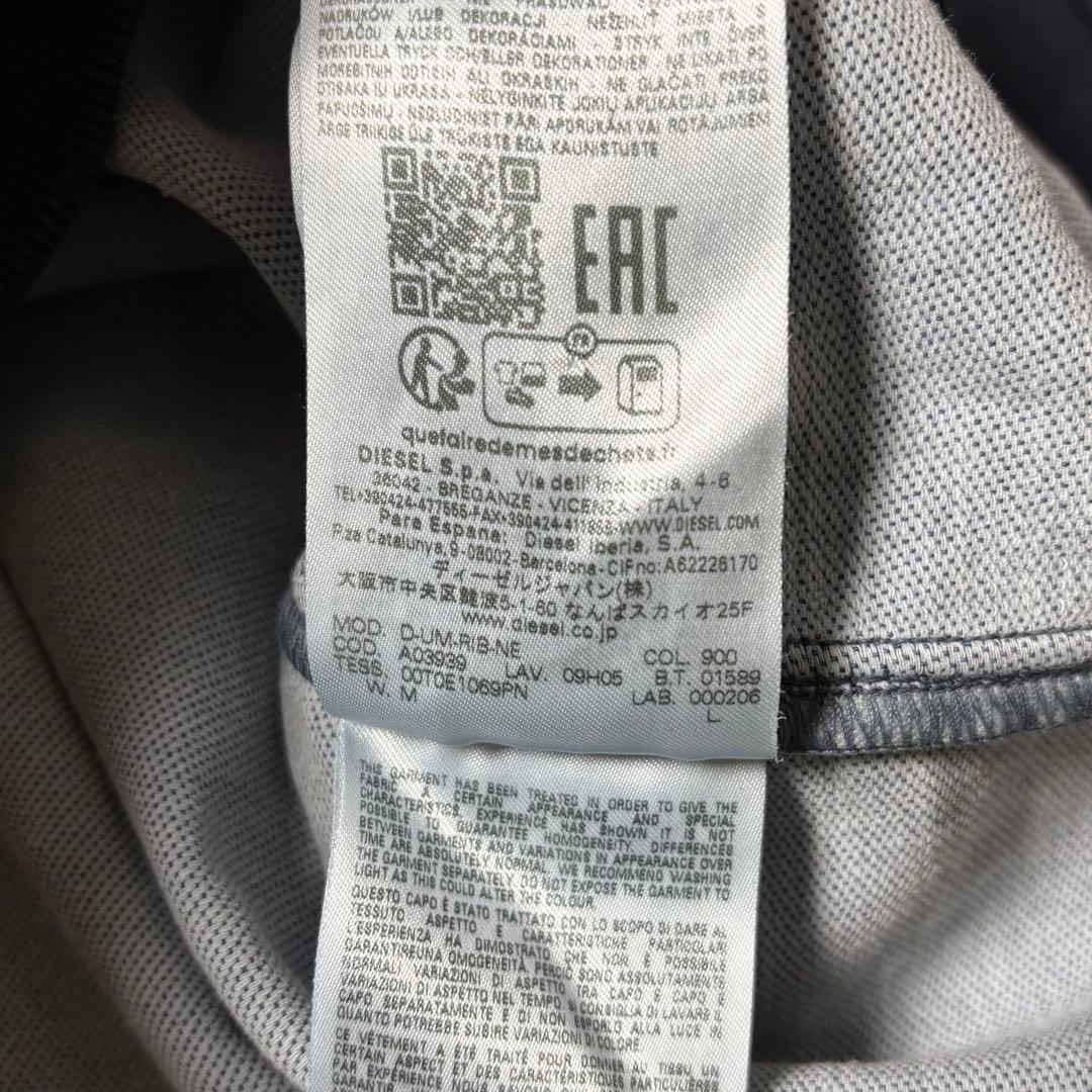現行 DIESEL Dロゴ刺繍 デニム プルオーバー パーカー M タグ付属