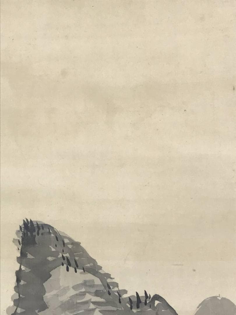 【真作】福田浩湖/塔山水群鳥図/山水図/掛軸/名家伝来/AD-193