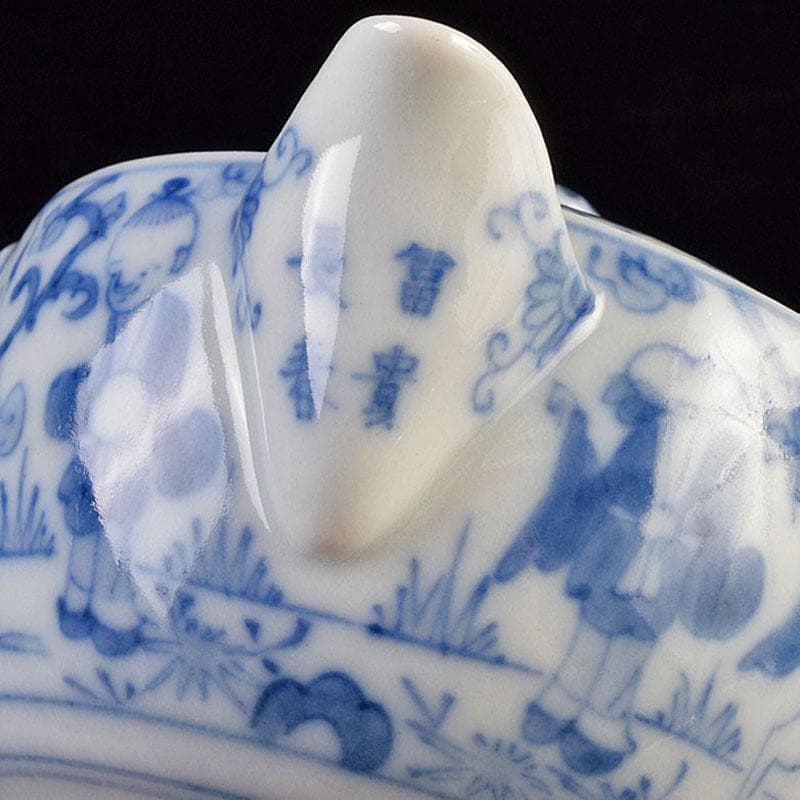 煎茶道具 平戸焼 染付 人物文 宝瓶 V R9205