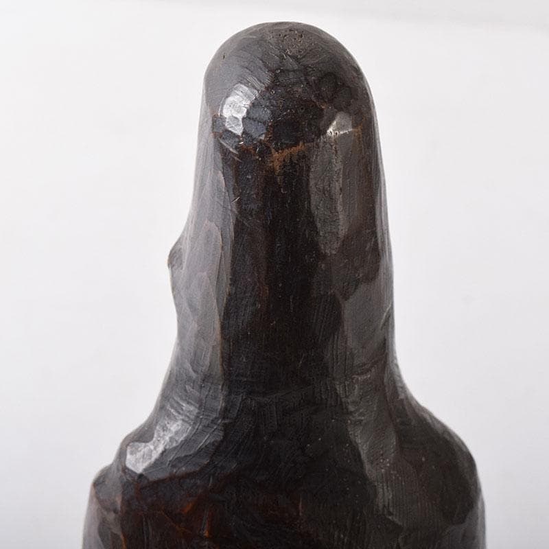 仏教美術 木彫 観音菩薩立像 仏像 在銘 正元作 置物 C 8261 仏教美術