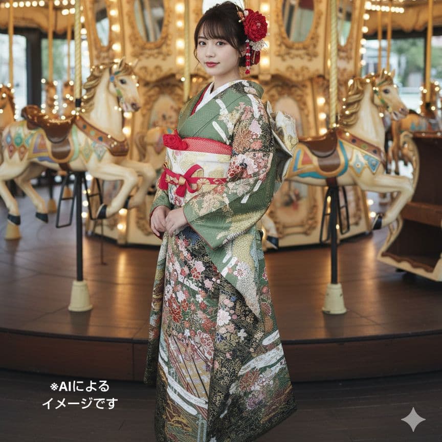 ゆたろう様　398.振袖7点セット　正絹　フルセット　成人式 ゆたろう様 398.振袖7点セット 正絹 フルセット 成人式 - メルカリ