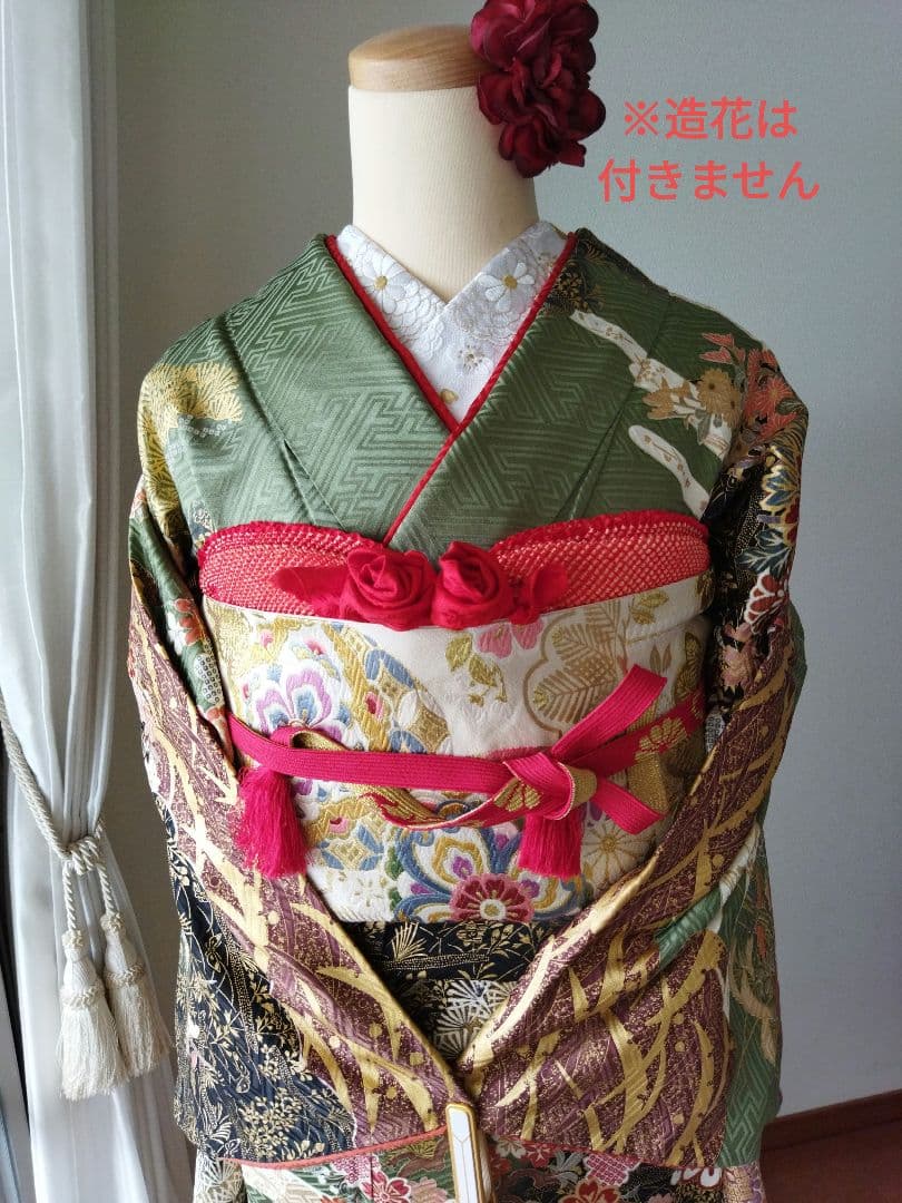ゆたろう様 398.振袖7点セット 正絹 フルセット 成人式 - メルカリ