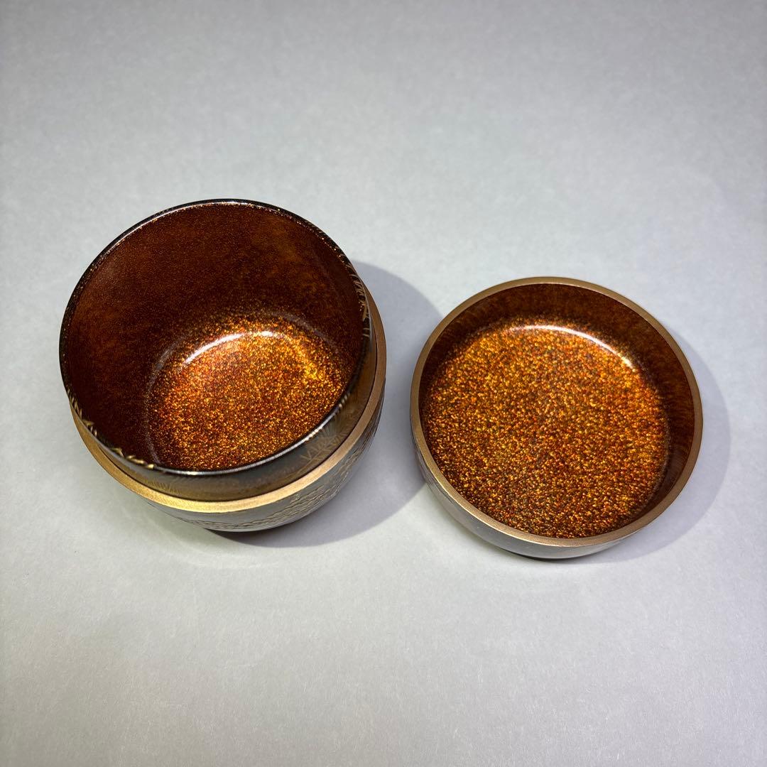 塚本一舟 住吉蒔絵金地大棗 内梨地(共箱)