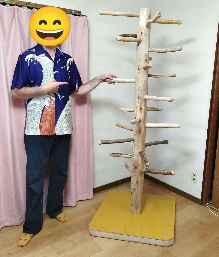 大型鳥さん用】179.5cm眺め抜群♬ドッシリ重いバードスタンド