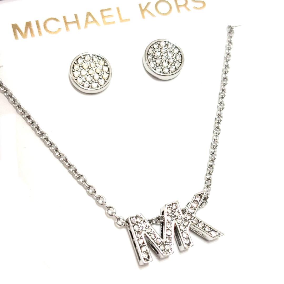 新品】2点セット ピアス ネックレス マイケルコースMK シルバー