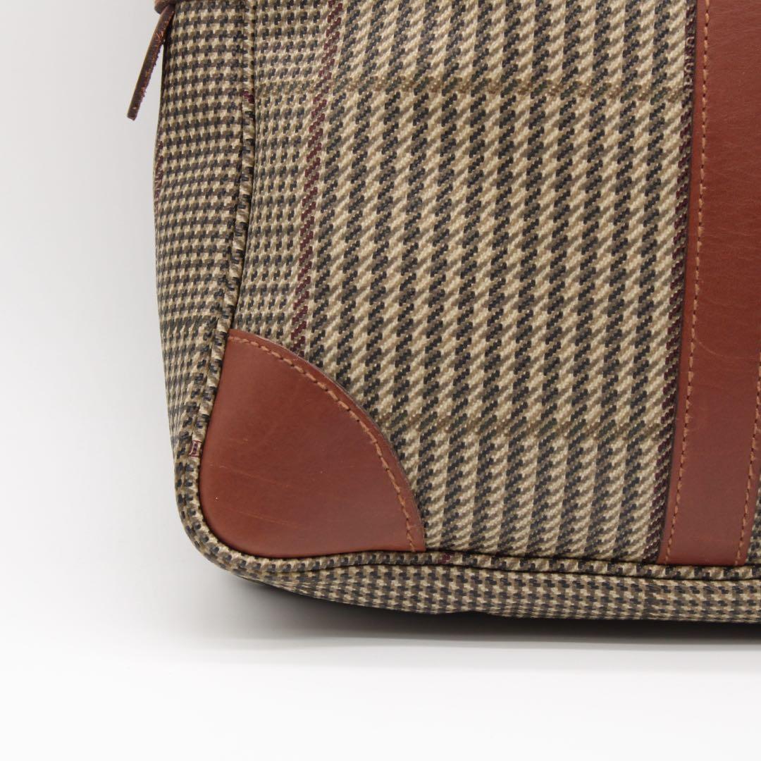 【美品】Polo Ralph Lauren 千鳥格子 ビジネスバッグ ブラウン