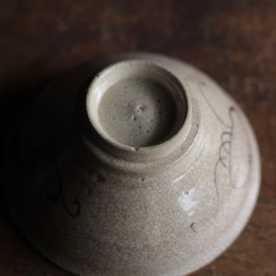 絵瀬戸 大盃 小碗 No.2 再興織部 古美術 古道具 アンティーク