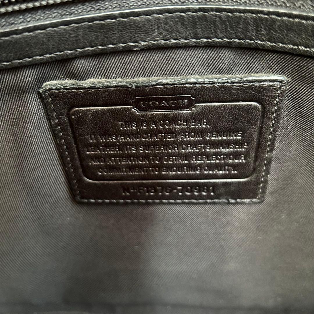 【希少】COACH コーチ ブラック 本革 薄型 ビジネスバッグ ブリーフケース