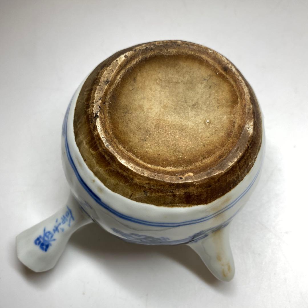 専用青木木米　青花山水画急須取手に銘　　幅約12㎝　東Y7-0116☆2Fトトオ