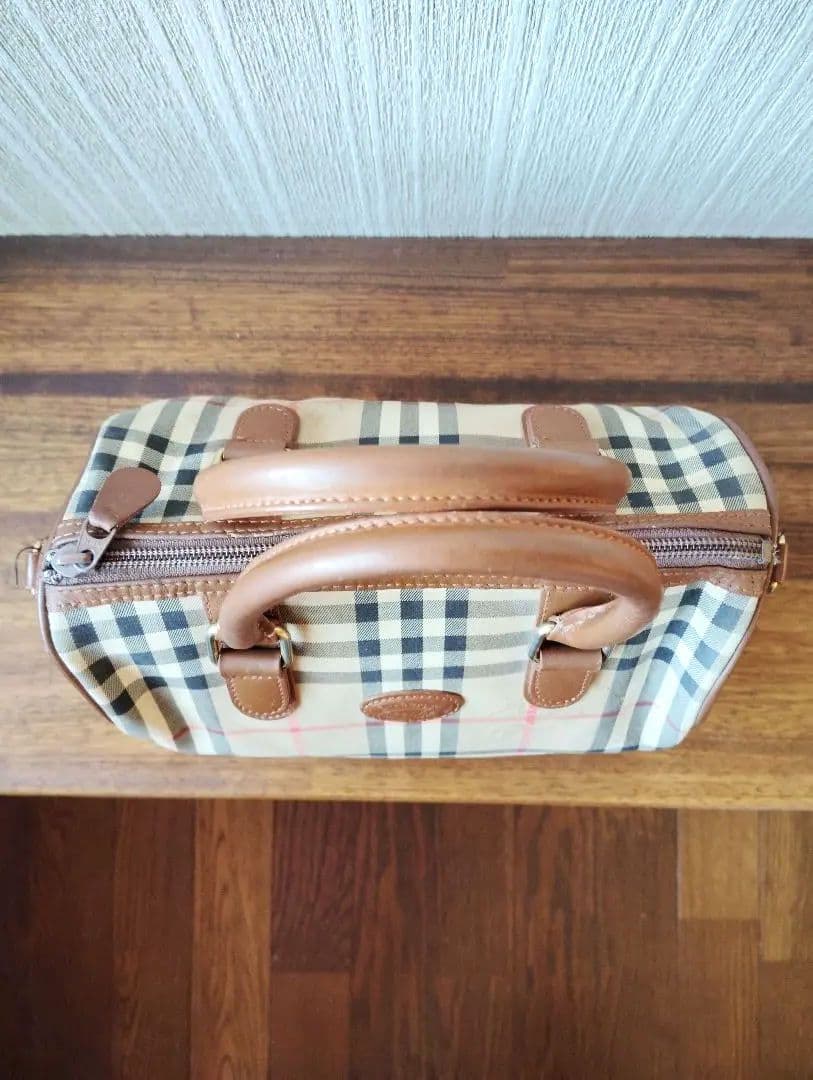 qhmirai　バーバリーズミニボストンバッグノバチェックシャードホース