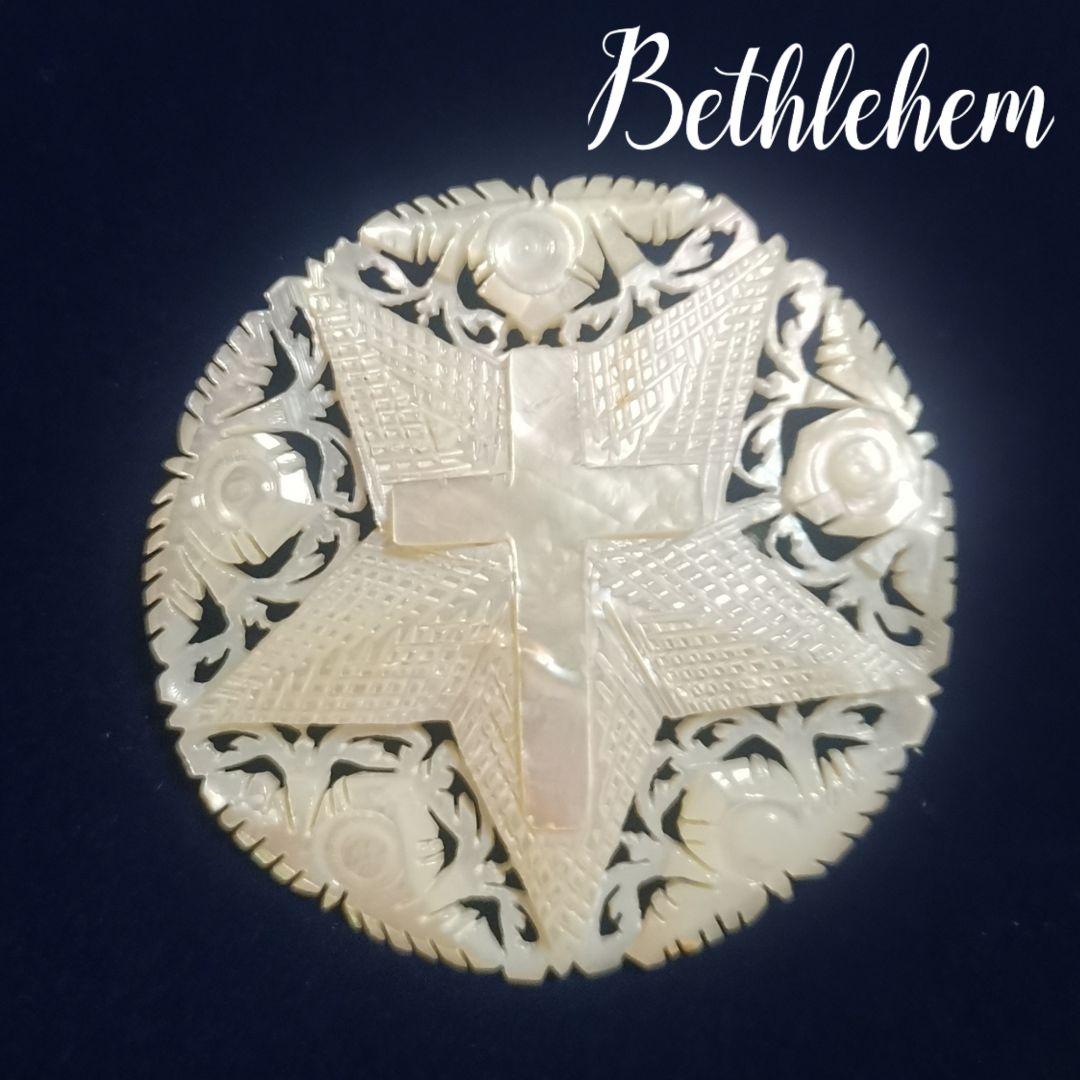 ヴィンテージベツレヘムパール五芒星ブローチせかほし