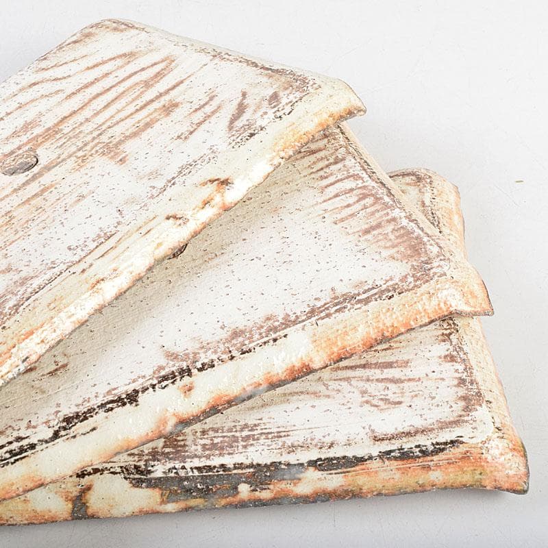 和食器 茶懐石 熊本喜一作 粉引 陶皿 銘々皿 五客 共