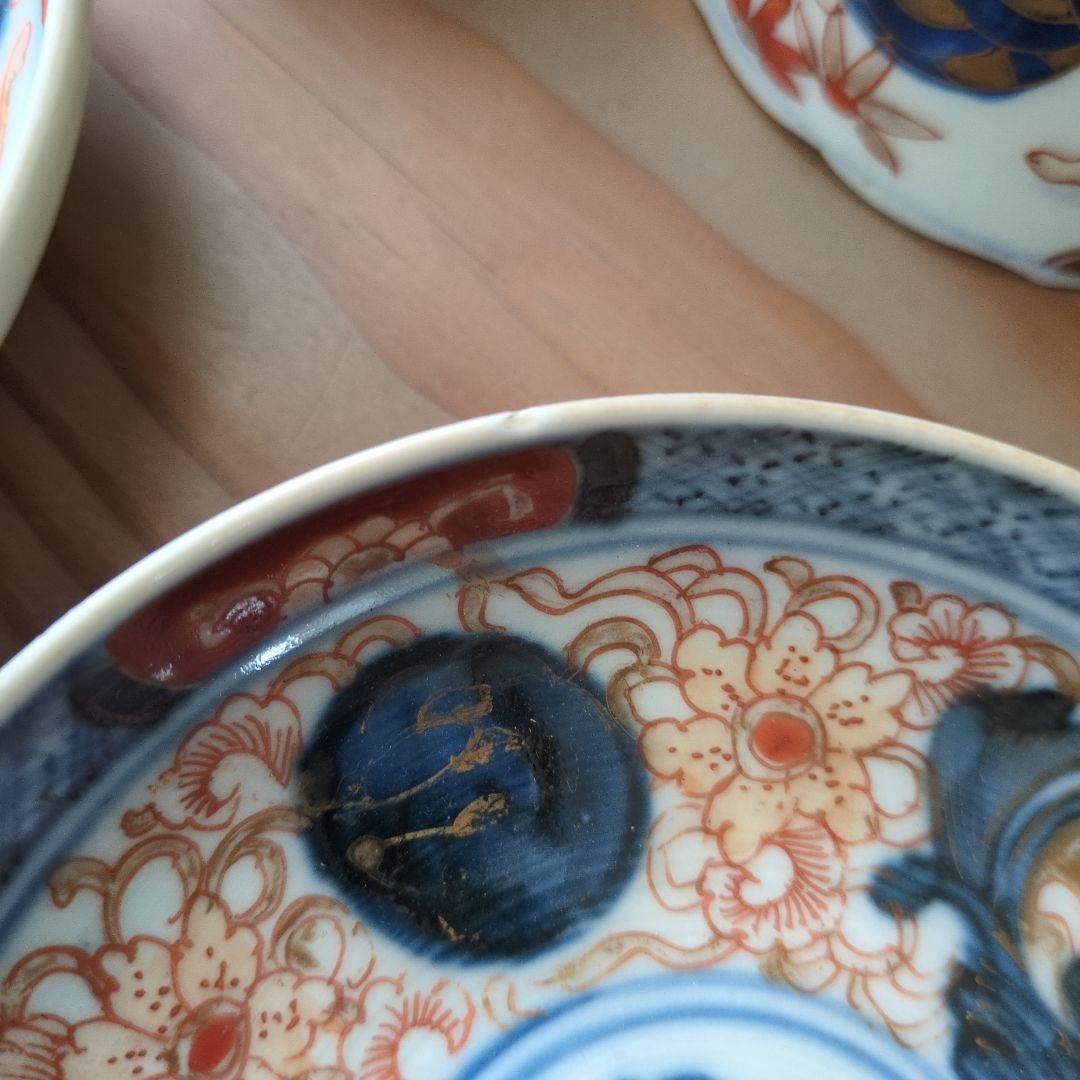 古伊万里　富喜長春蕎麦猪口と小皿　アンティーク