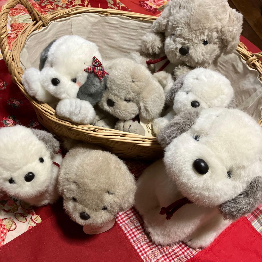 うめ吉　ぬいぐるみ　寝そべり　3体セット　中島潔　ぬいぐるみ犬　子犬