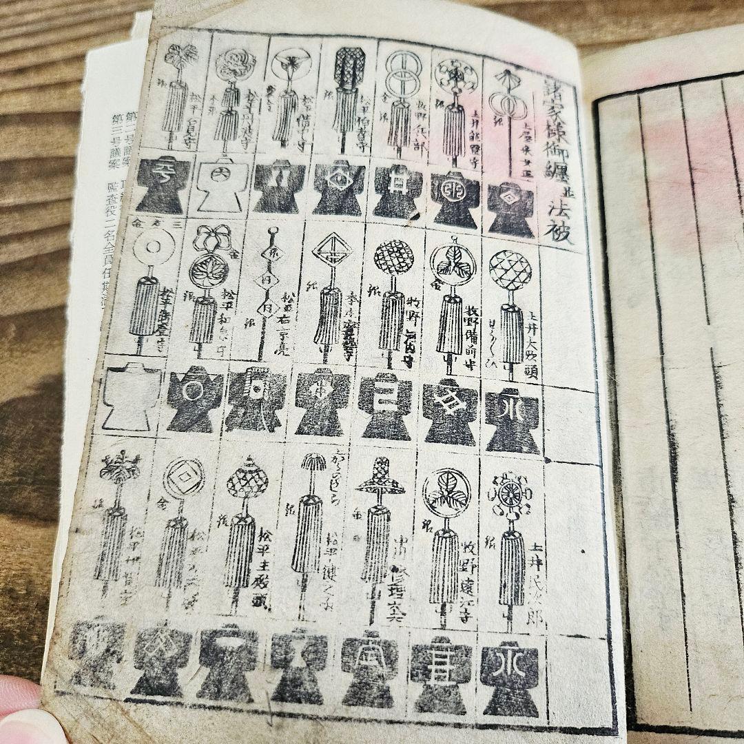 xo9467 古い和本 嘉永武鑑 二 御役人 槍印 旗本 家紋ほか 古文書 史料