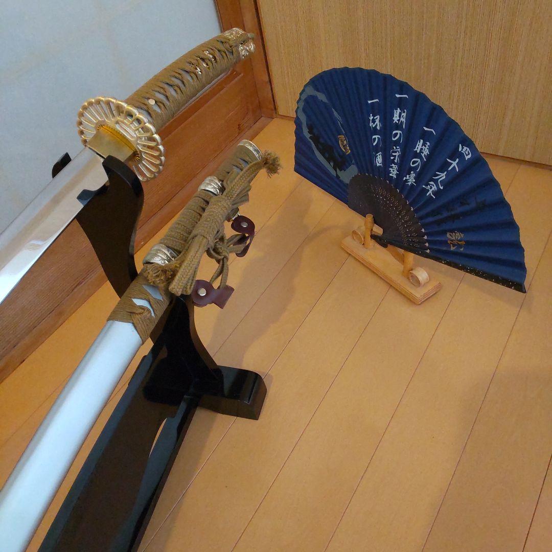 模造刀／上杉謙信モデル／刀台座&扇子セット