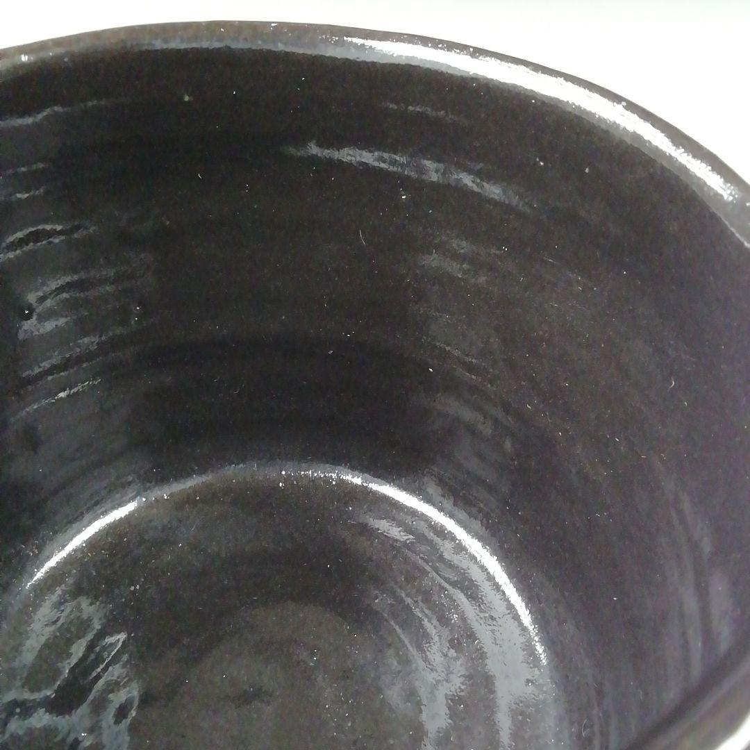 T503 茶碗 『瀬戸黒 小田木写』『半筒茶碗』『西尾香舟』共箱 抹茶碗