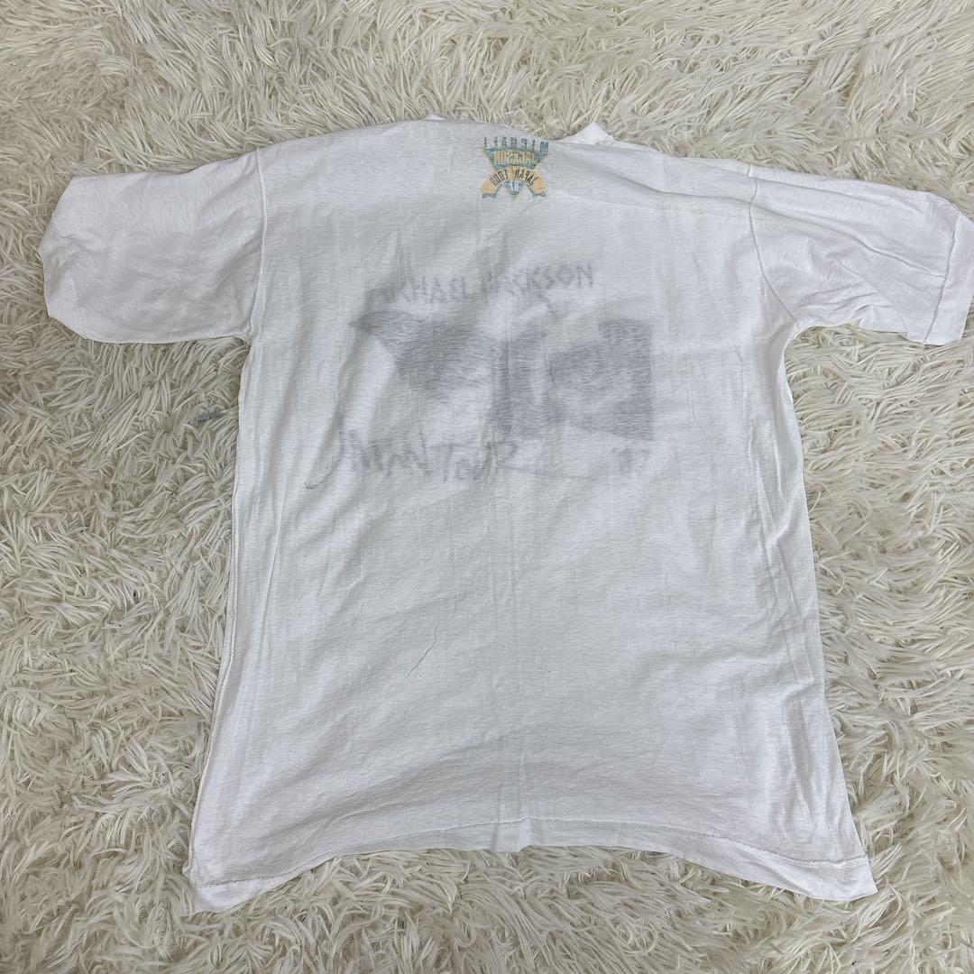 マイケルジャクソン BAD ジャパンツアー Tシャツ 白 L 87年