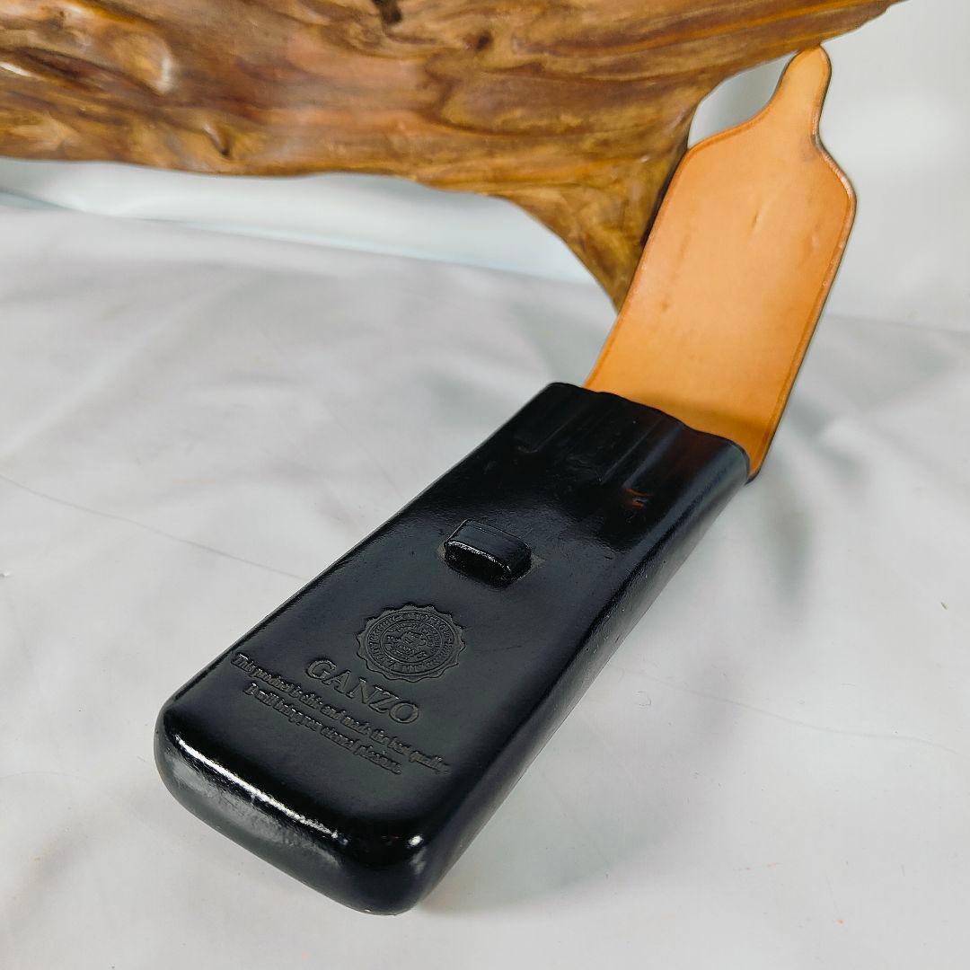 【GANZO／マエストロ2】高級3本差しペンケース　極艶ブラックイタリアンレザー