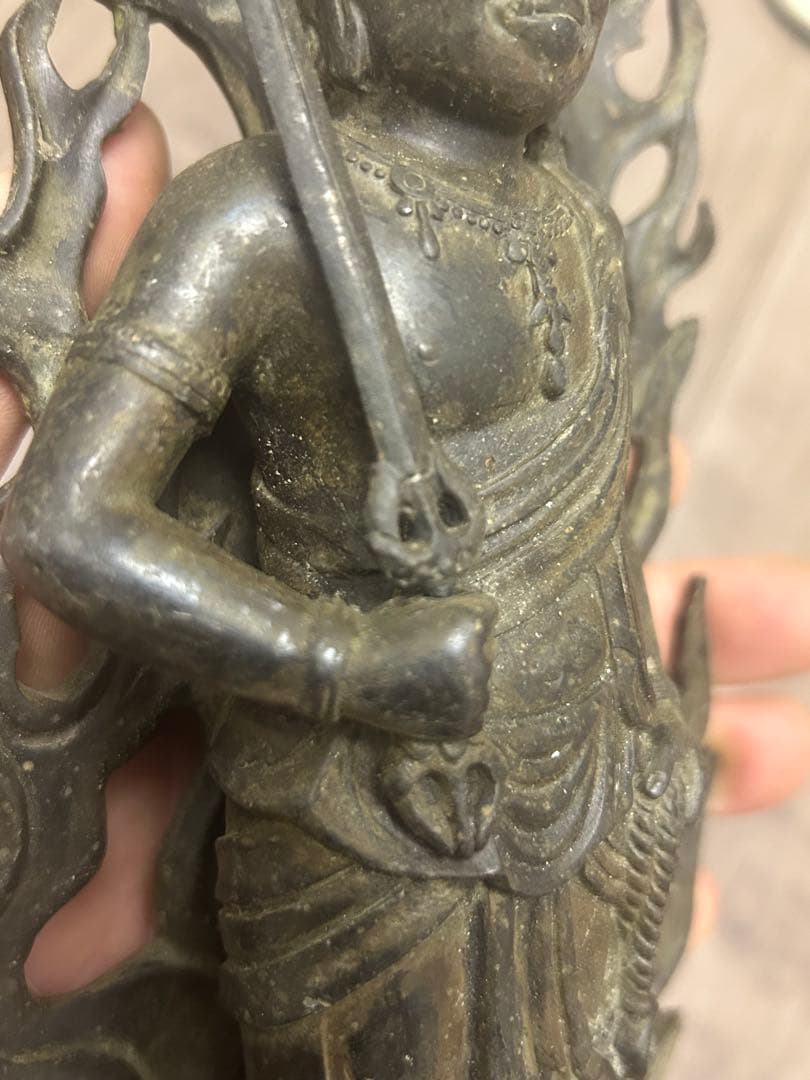 不動明王 仏像 仏師 守護 厄除け 古銅製 旧家藏出 古董 中国清時代