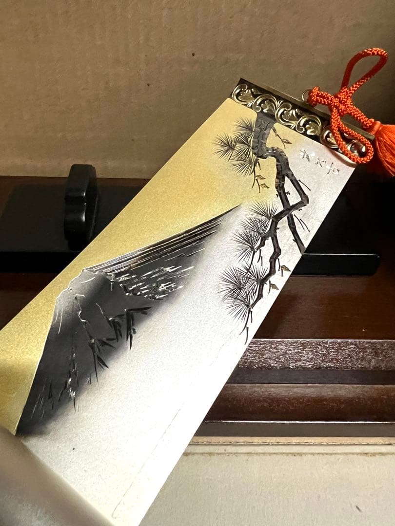 銀製 巻物 富士山 7号 SILVER999 純銀