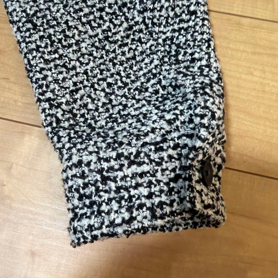 ZARA ザラ テクスチャードポケットシャツジャケット 白黒 ジャケット S