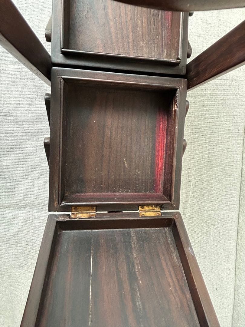 木製彫刻 裁縫箱 小物入れ 収納ボックス レリーフ アンティーク