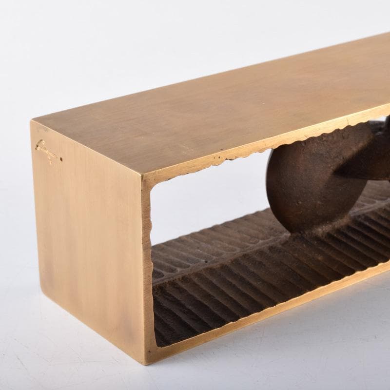 書道具　西村純一作　鋳銅　文鎮　銘「雫」　共箱　V　7339