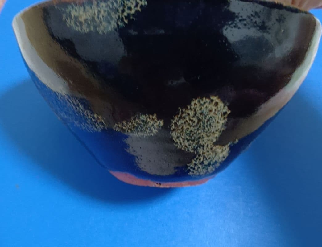 骨董品 天目茶碗 玳皮盞（たいひさん）茶道具 梅花鳳凰文瀬戸天目茶碗